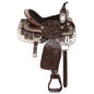 Dark Brown Silver Show Western Leather Horse Saddle 14