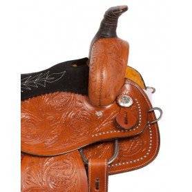 10857 Silver Studded Western Roping Ranch Horse Saddle 15 16