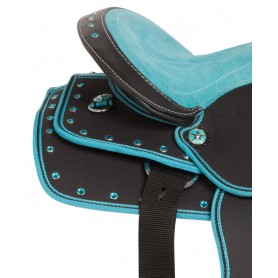 10902 Turquoise Kid Seat Western Synthetic Horse Saddle Set 10 13