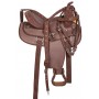 Brown Crystal Western Synthetic Show Trail Horse Saddle 14"