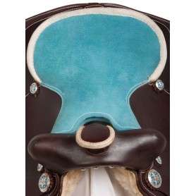 10932 12" Turquoise Western Leather Barrel Racing Youth Saddle