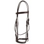 Brown All Purpose English Leather Horse Bridle Braided Reins