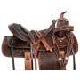Hand Carved Antique Oil Western Pleasure Horse Saddle 16 17