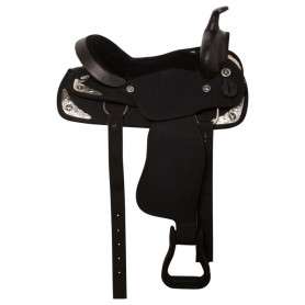 10947 Black Durable Western Cordura Horse Saddle Tack 15 17