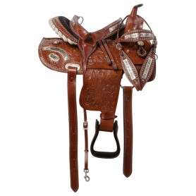 Cowgirl Barrel Racing Western Trail Horse Saddle Tack 14 15