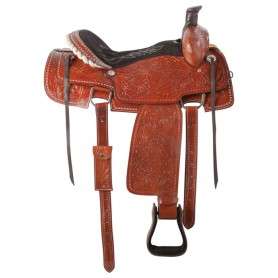 10950 Hand Carved Western Roping Ranch Horse Saddle Tack 15 18