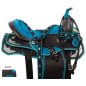 Blue Silver Diamond Western Synthetic Horse Saddle Tack 16"
