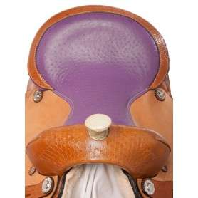 10966 Purple Western Barrel Racing Leather Trail Horse Saddle 14 16