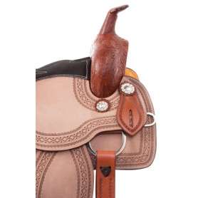 11003 Premium Western Barrel Trail Leather Horse Saddle Tack 15.5"