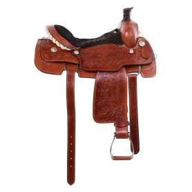 11008 Premium Western Tooled Roping Ranch Horse Saddle 15 16