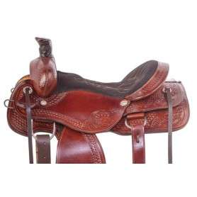 11013 Beautiful Hand Carved Western Trail Roping Horse Saddle 16