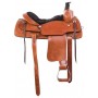 Tooled Chestnut Western Leather Roping Ranch Horse Saddle