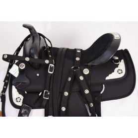 New14 Black Texas Star Show Cordura Horse Saddle Tack