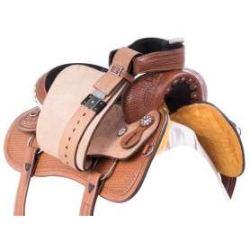 11019 Rough Out Ranch Roping Western Leather Horse Saddle Tack 15 17