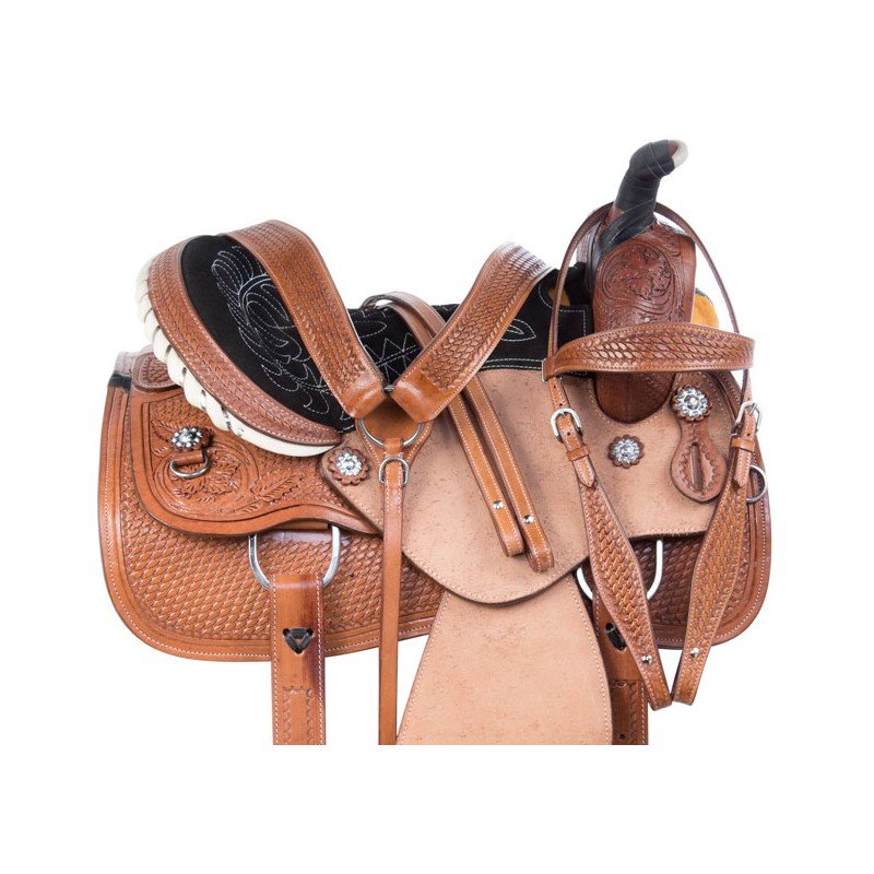 Rough Out Ranch Roping Western Leather Horse Saddle Tack 15