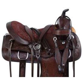 11021 Dark Brown Antique Western Pleasure Trail Horse Saddle Tack Set
