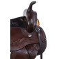 Dark Brown Comfy Western Tooled Leather Horse Saddle Tack Set