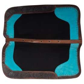 SP067 Dark Antique Turquoise Felt Western Leather Horse Saddle Pad