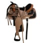 16 17 Tan Western Hand Tooled Saddle Suede Seat
