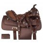 Brown Synthetic Light Weight Western Trail Pleasure Horse Saddle Tack Set
