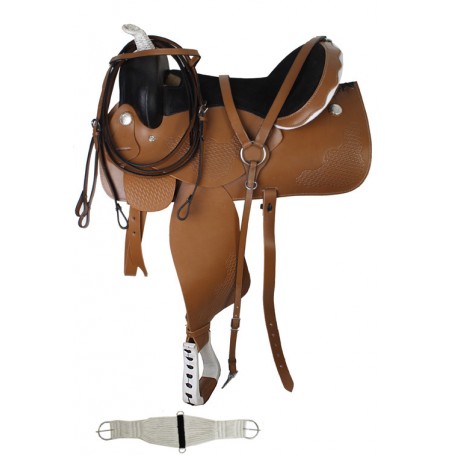 Light Weight Trail Leather Saddle W Tack 16 17