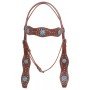 Turquoise Blue Western Leather Tooled Silver Show Horse Tack Set