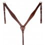 Brown Tooled Western Cowboy Ranching Leather Horse Tack Set