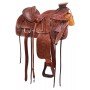 Hard Seat Western Tooled Leather Wade Tree Ranching Roper Horse Saddle Tack Set
