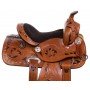 Children Youth Western Leather Tooled Kids Pony Barrel Racing Trail Saddle Tack