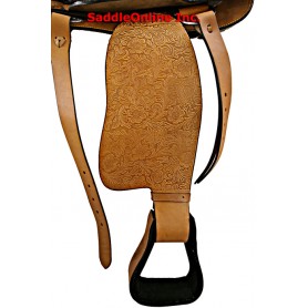 New 15 Gorgeous Tan Tooled Saddle W Slick Seat
