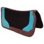 Brown Tooled Leather Western Wool Felt Turquoise Corrective Horse Saddle Pad