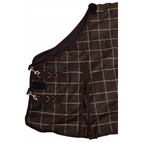 WB1805 Brown Plaid Waterproof 1200D 350g Fill Heavy Weight Turnout Winter Horse Blanket