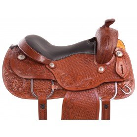11082 Western Hand Carved Leather Reining Trail Horse Saddle Tack Set