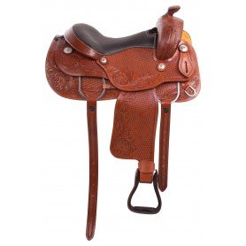 11082 Western Hand Carved Leather Reining Trail Horse Saddle Tack Set