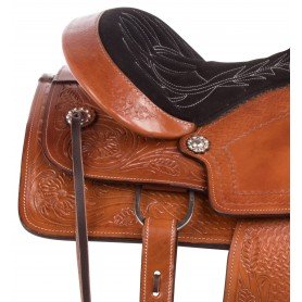 11084 Cattle Work Chestnut Wade Tree Roping Ranch Premium Leather Horse Saddle Tack Set