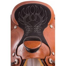 11084 Cattle Work Chestnut Wade Tree Roping Ranch Premium Leather Horse Saddle Tack Set