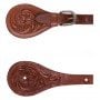 Floral Tooled Western Leather Spur Straps