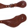 Cowboy Western Leather Hand Carved Spur Straps