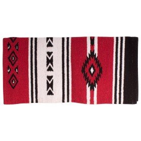 110813 Red New Zealand Wool Aztec Western Saddle Show Blanket 31x31