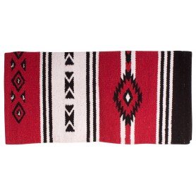110814 Aztec Red New Zealand Wool Western Saddle Blanket 32x31