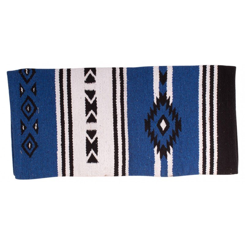 Royal Blue New Zealand Wool Aztec Western Saddle Blanket 32x32