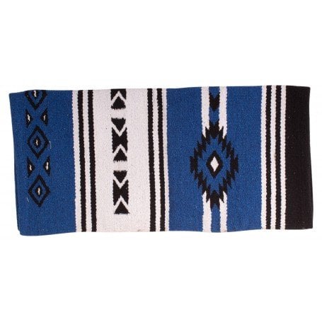 Royal Blue New Zealand Wool Aztec Western Saddle Blanket 32x32