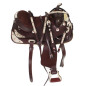16 Brown Show Saddle With Silver Red Trim