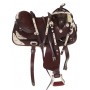 16 Brown Show Saddle With Silver Red Trim