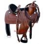 18 Dark Brown Hand Tooled Oiled Leather saddle