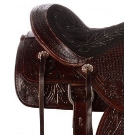 110835 14" Premium Wade Tree Dark Oil Western Roping Ranch Work Leather Horse Saddle Tack
