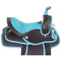 Teal Crystal Show Youth Kids Western Trail Synthetic Horse Saddle Tack Set