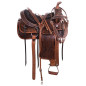 Antique Trail Ranching Western Leather Hand Carved Horse Saddle Tack Package