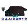 Black Turquoise Heavy Weight Turnout Winter Horse Blanket Waterproof 1200D 350g Fill