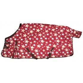 WB1806 Red Stars Turnout Winter Horse Blanket Water Repellent Heavy Weight 1200D 350g Fill